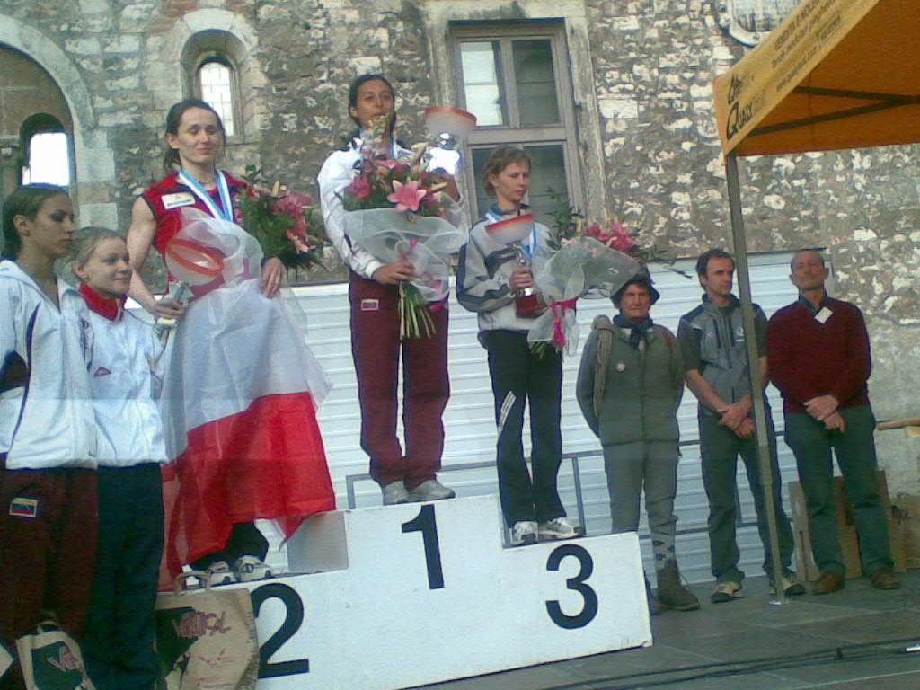 Edyta Ropek na podium, Trento 2008.