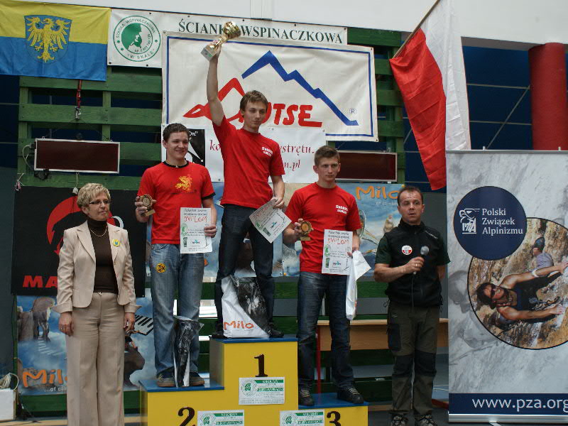 Puchar Polski, Pawłowice 2009 — podium młodzieżowców.