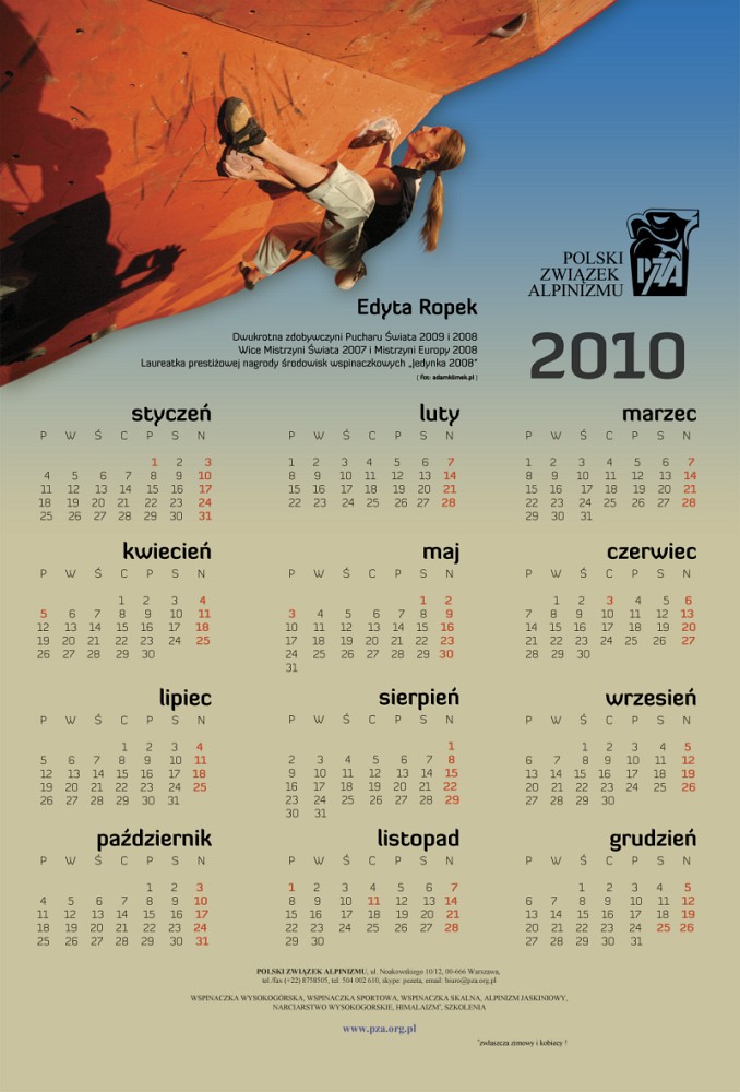 Kalendarz PZA 2010 — Edyta Ropek.