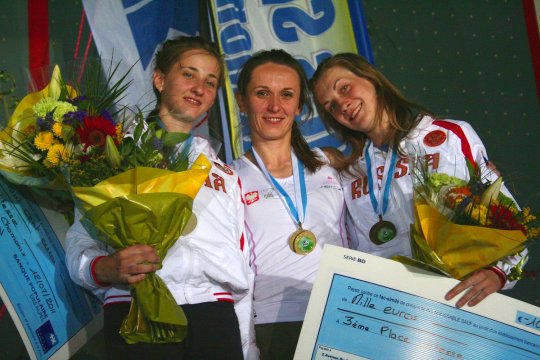 PŚ 2011 — Chamonix — podium kobiet.
