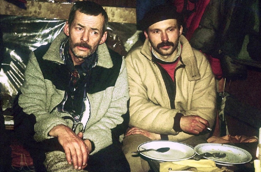 Krzysztof Paul (po lewej), marzec 1988, Spitsbergen (fot.: Z.Pietroń)